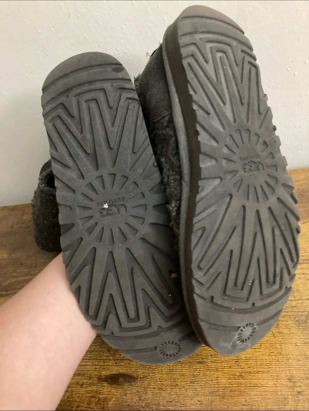Gray Knit Button Uggs